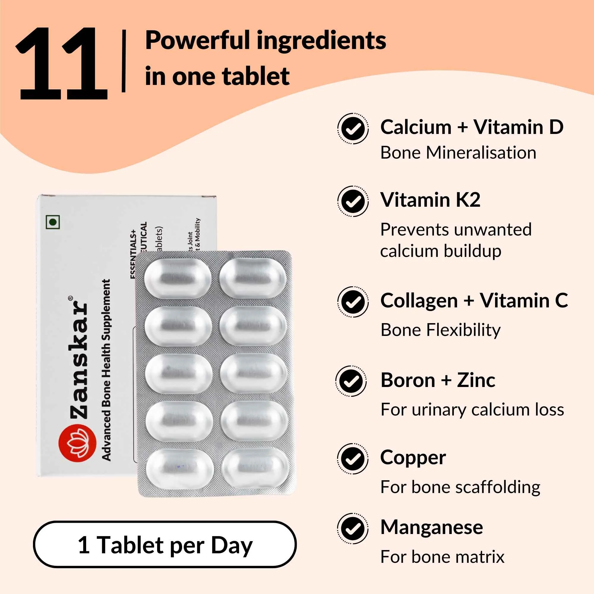 Advanced Bone Health Supplement - 90 tablets - Image 3